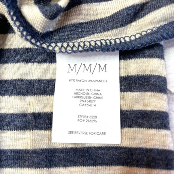 CAbi 3228 Ernest Tunic Top Medium Long Sleeve Comfy Stretch Stripe Asymmetrical - Picture 6 of 9